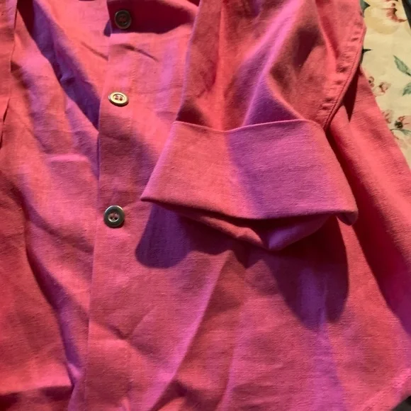 White Stag Vibrant Pink Button-Up Shirt Size Small (4/6) - Picture 4 of 9